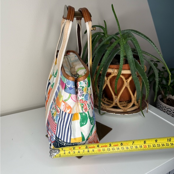 Coach Patchwork Tote Bag Canvas Multicolor Hamptons Legacy Y2K Shoulder Purse - Picture 12 of 13